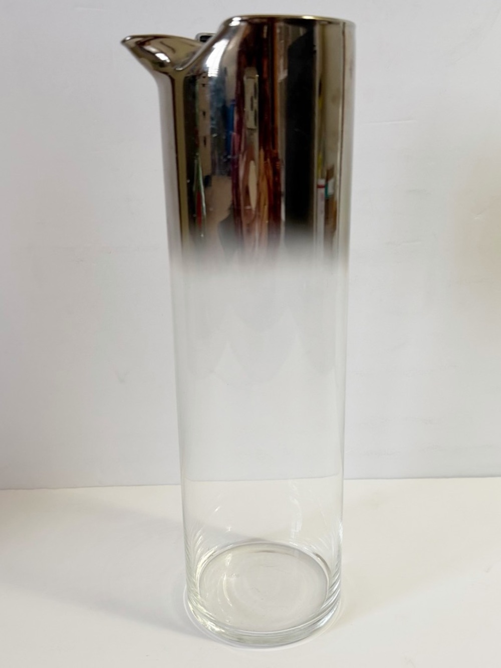 MCM Vintage 60's Barware 10.5" Dorothy Thorpe Silver Fade Cocktail Pitcher